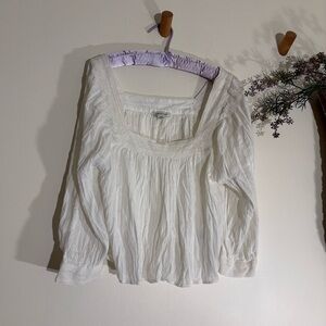 White peasant cottagecore Blouse- Large
